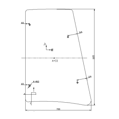 Rear Door Left Hand Door Glass Windshield For Excavator For JCB 3CX