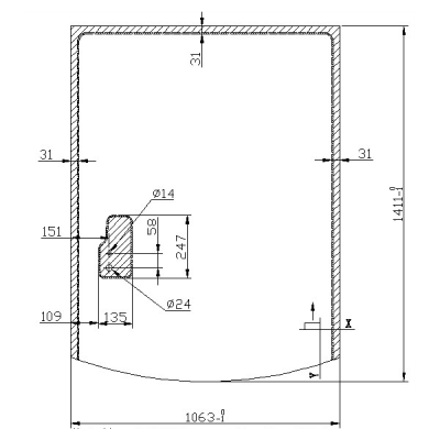 Rear Windshield For Excavator Glass For JCB 3CX